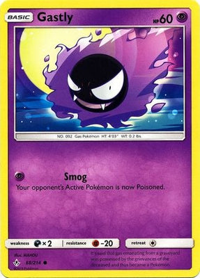 Pokemon Card Unbroken Bonds 68/214 068/214 Gastly Common