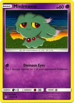 Pokemon Card Unbroken Bonds 77/214 077/214 Misdreavus Common