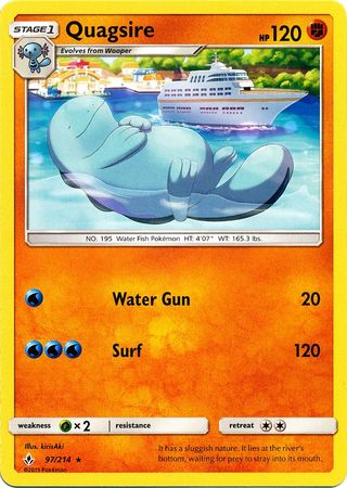 <transcy>Pokemon Card Unbroken Bonds 97/214 097/214 Quagsire Rare</transcy>