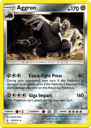 <transcy>Pokemon Card Unbroken Bonds 125/214 Aggron Selten</transcy>