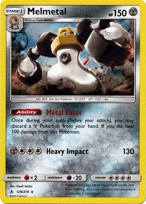 Pokemon Card Unbroken Bonds 129/214 Melmetal Holo Rare
