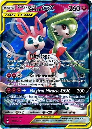 <transcy>Pokemon Card Unbroken Bonds 130/214 Gardevoir &amp; Sylveon Tag Team GX Ultra Rare</transcy>