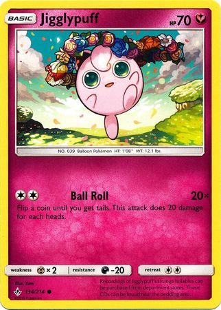 <transcy>Pokemon Card Unbroken Bonds 134/214 Jigglypuff Common</transcy>