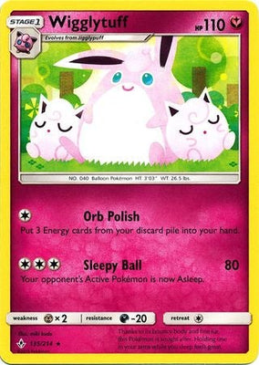 Pokemon Card Unbroken Bonds 135/214 Wigglytuff Rare