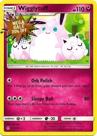 Pokemon Card Unbroken Bonds 135/214 Wigglytuff Rare