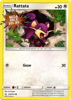 Pokemon Card Unbroken Bonds 143/214 Rattata Common
