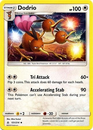 <transcy>Pokemon Card Unbroken Bonds 151/214 Dodrio Gelegentlich</transcy>