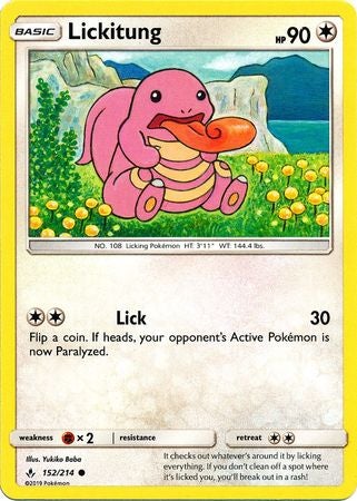 <transcy>Pokemon Card Unbroken Bonds 152/214 Lickitung Common</transcy>