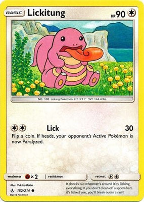Pokemon Card Unbroken Bonds 152/214 Lickitung Common