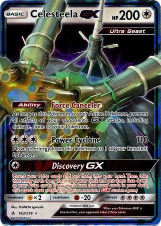 <transcy>Pokemon Card Unbroken Bonds 163/214 Celesteela GX Ultra Rare</transcy>