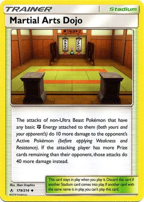 Pokemon Card Unbroken Bonds 179/214 Martial Arts Dojo Stadium Uncommon