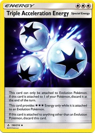 Pokemon Card Unbroken Bonds 190/214 Triple Acceleration Energy Uncommon