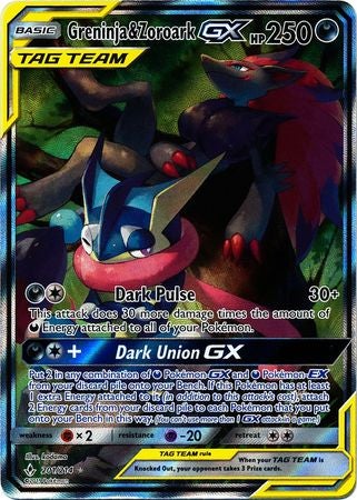 <transcy>Pokemon Card Ungebrochene Anleihen 201/214 Greninja &amp; Zoroark Tag Team GX Full Art Ultra</transcy>