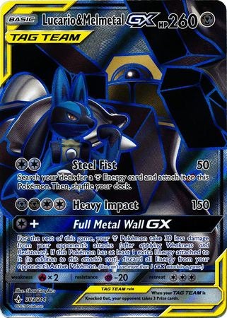 <transcy>Pokemon Card Ungebrochene Anleihen 203/214 Lucario &amp; Melmetal Tag Team GX Full Art Ultra</transcy>