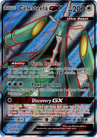 <transcy>Pokemon Card Ungebrochene Anleihen 208/214 Celesteela GX Full Art Ultra</transcy>