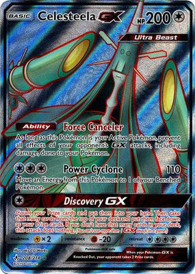 Pokemon Card Unbroken Bonds 208/214 Celesteela GX Full Art Ultra