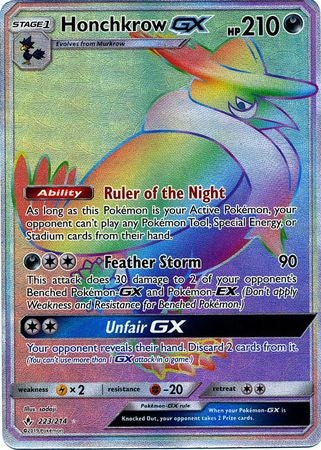 <transcy>Pokemon Card Unbroken Bonds 223/214 Honchkrow GX Hyper Rare</transcy>