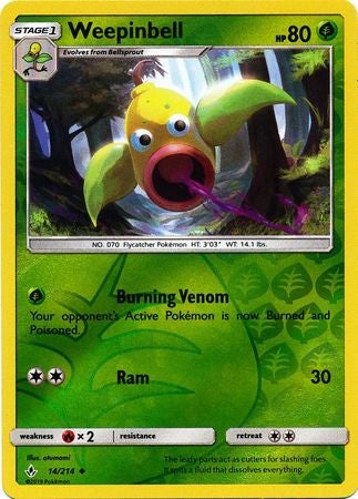 <transcy>Pokemon Card Unbroken Bonds 14/214 014/214 Weepinbell Gelegentlich Reverse Holo</transcy>