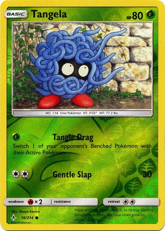 <transcy>Pokemon Card Unbroken Bonds 16/214 016/214 Tangela Common Reverse Holo</transcy>