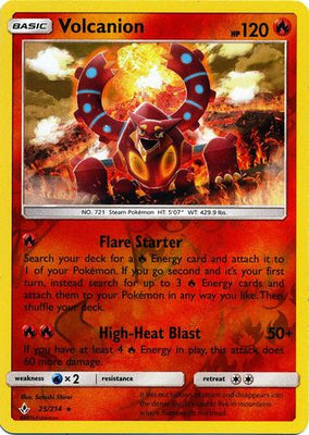 Pokemon Card Unbroken Bonds 25/214 025/214 Volcanion Rare Reverse Holo