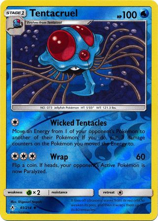 <transcy>Pokemon Card Unbroken Bonds 41/214 041/214 Tentacruel Gelegentlich Reverse Holo</transcy>