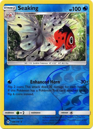 <transcy>Pokemon Card Unbroken Bonds 49/214 049/214 Seaking Rare Reverse Holo</transcy>