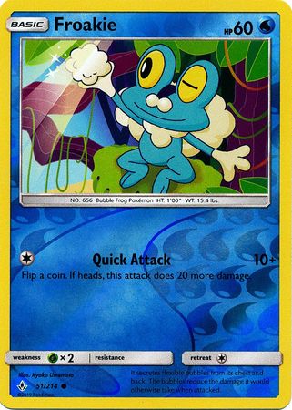 <transcy>Pokemon Card Unbroken Bonds 51/214 051/214 Froakie Common Reverse Holo</transcy>