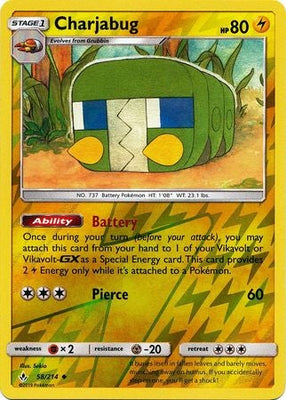 Pokemon Card Unbroken Bonds 58/214 058/214 Charjabug Uncommon Reverse Holo