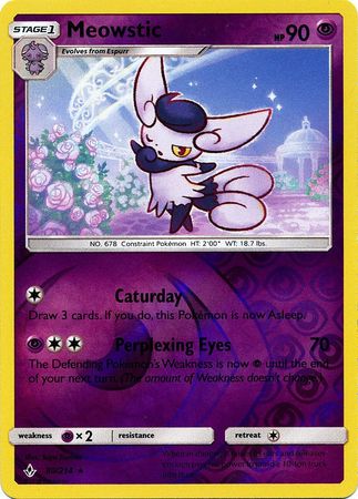 <transcy>Pokemon Card Unbroken Bonds 80/214 080/214 Meowstic Rare Reverse Holo</transcy>