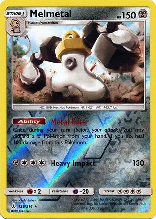 <transcy>Pokemon Card Unbroken Bonds 129/214 Melmetal Rare Reverse Holo</transcy>