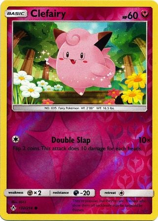 <transcy>Pokemon Card Unbroken Bonds 132/214 Clefairy Common Reverse Holo</transcy>