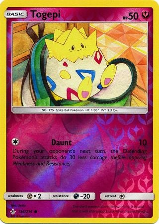 <transcy>Pokemon Card Unbroken Bonds 136/214 Togepi Common Reverse Holo</transcy>