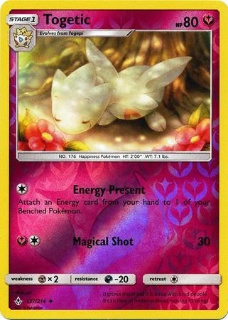 Pokemon Card Unbroken Bonds 137/214 Togetic Uncommon Reverse Holo