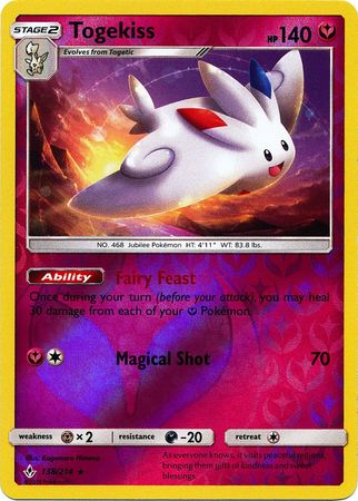 <transcy>Pokemon Card Unbroken Bonds 138/214 Togekiss Seltenes Reverse Holo</transcy>