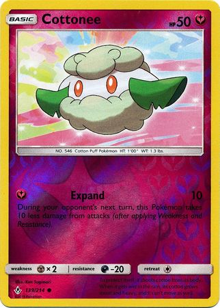 <transcy>Pokemon Card Unbroken Bonds 139/214 Cottonee Common Reverse Holo</transcy>