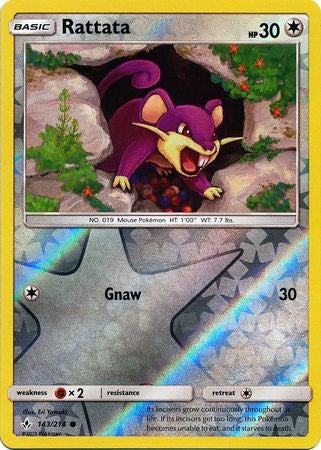 <transcy>Pokemon Card Unbroken Bonds 143/214 Rattata Common Reverse Holo</transcy>