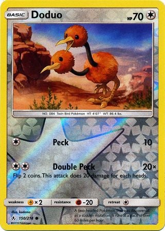 <transcy>Pokemon Card Unbroken Bonds 150/214 Doduo Common Reverse Holo</transcy>