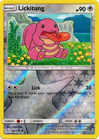 <transcy>Pokemon Card Unbroken Bonds 152/214 Lickitung Common Reverse Holo</transcy>