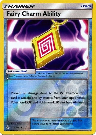 <transcy>Pokemon Card Unbroken Bonds 171/214 Charm Ability Item Gelegentlich Reverse Holo</transcy>