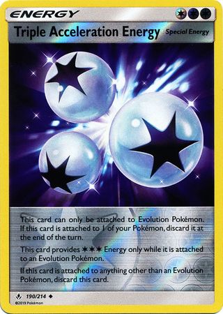 <transcy>Pokemon Card Unbroken Bonds 190/214 Dreifache Beschleunigungsenergie Gelegentlich Reverse Holo</transcy>