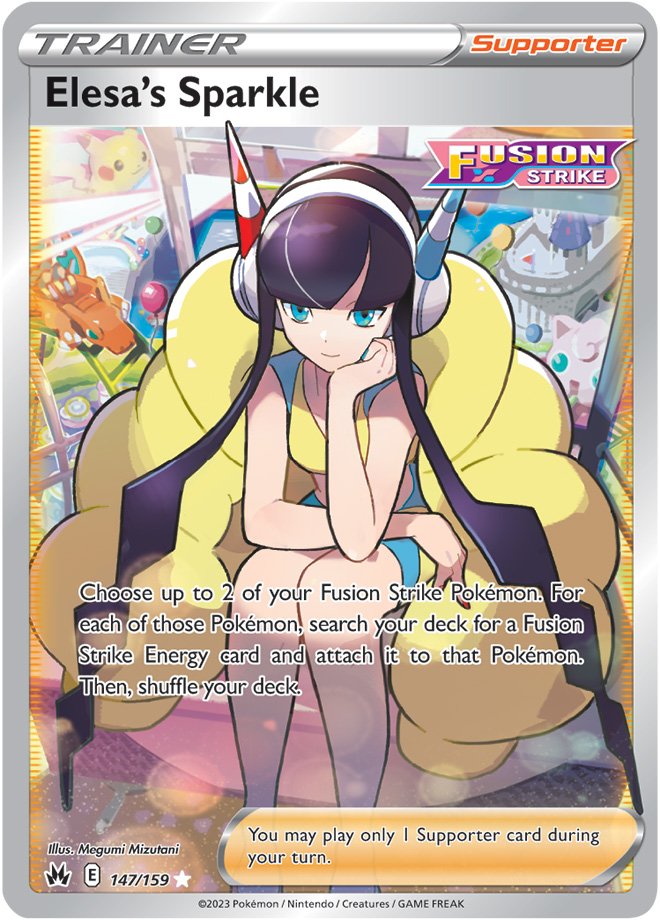 (S) Pokemon Card Crown Zenith 147/159 Elesa's Sparkle Supporter Full Art *MINT*