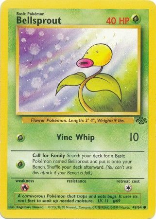 Pokemon Card Jungle Set Unlimited 49/64 Bellsprout Common NEAR MINT