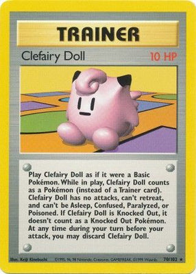 Pokemon Card Base Set Unlimited 70/102 Clefairy Doll Trainer Rare PLAYED
