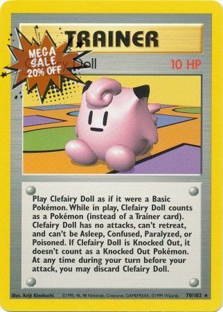 Pokemon Card Base Set Unlimited 70/102 Clefairy Doll Trainer Rare NEAR MINT