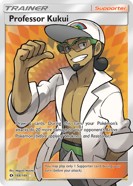 Pokemon Card Sun & Moon 148/149 Professor Kukui Supporter Full Art *MINT*