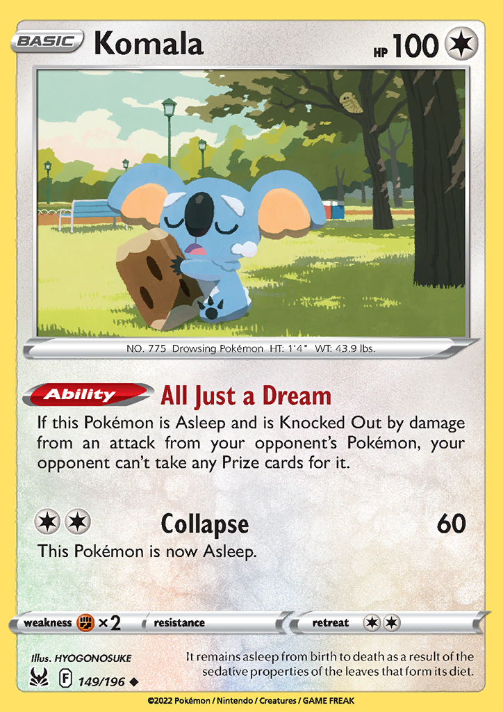 Pokemon Card Lost Origin 149/196 Komala Uncommon *MINT*