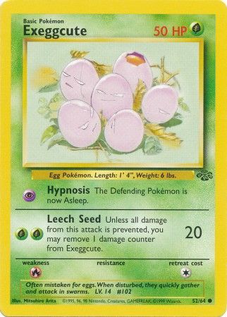 Pokemon Card Jungle Set Unlimited 52/64 Exeggcute Common NEAR MINT