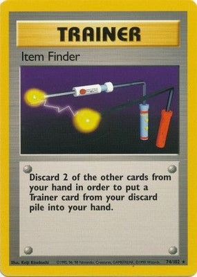 Pokemon Card Base Set Unlimited 74/102 Item Finder Trainer Rare NEAR MINT