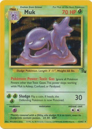 (S) Pokemon Card Fossil Set Unlimited 13/62 Muk Holo Rare NEAR MINT