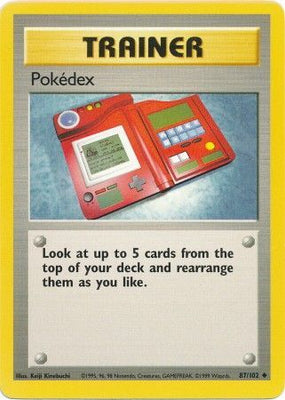Pokemon Card Base Set Unlimited 87/102 PokEdex Trainer Uncommon NEAR MINT
